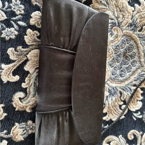 Black Satin Fold-Over Clutch